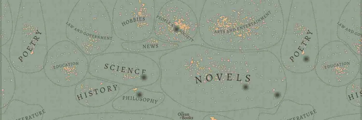 An ocean of books cover