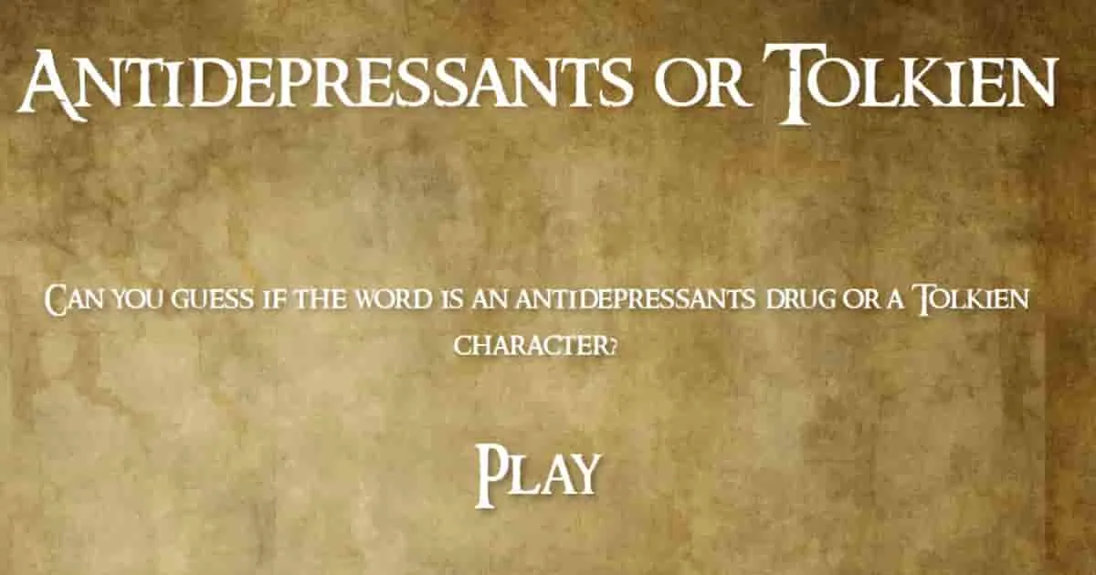 Antidepressants or Tolkien cover